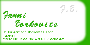 fanni borkovits business card